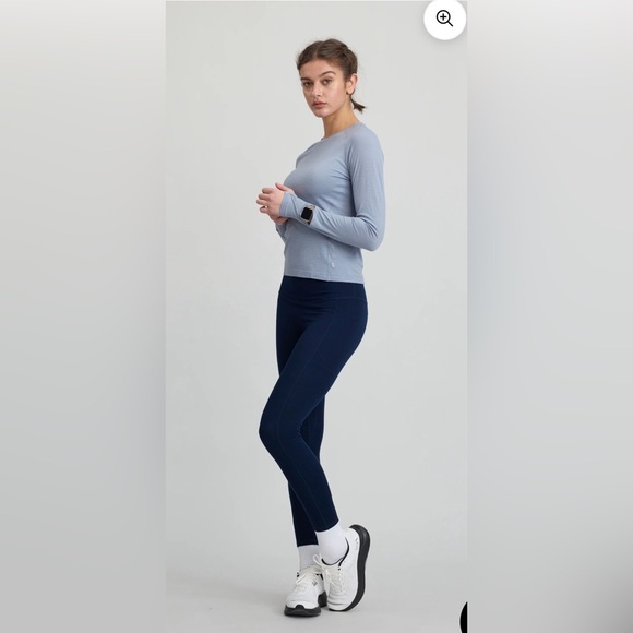 NWT Women's Cozy Zero Merino Blend Lightweight Navy Blue Leggings Pants. Small. - Picture 4 of 14